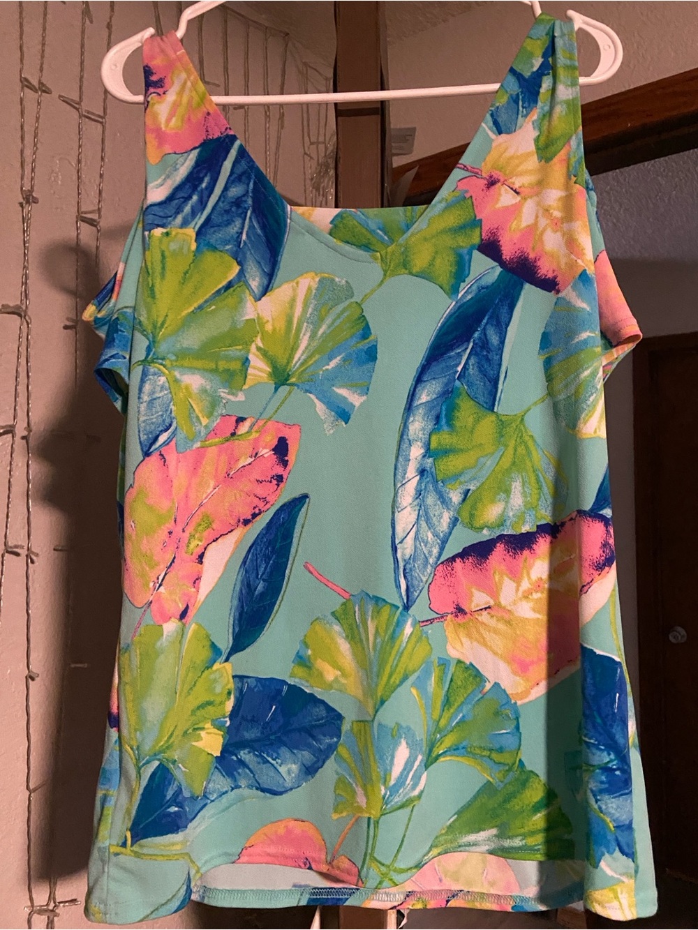 BOLD elements Aqua Tropical Leaf Print Camisole